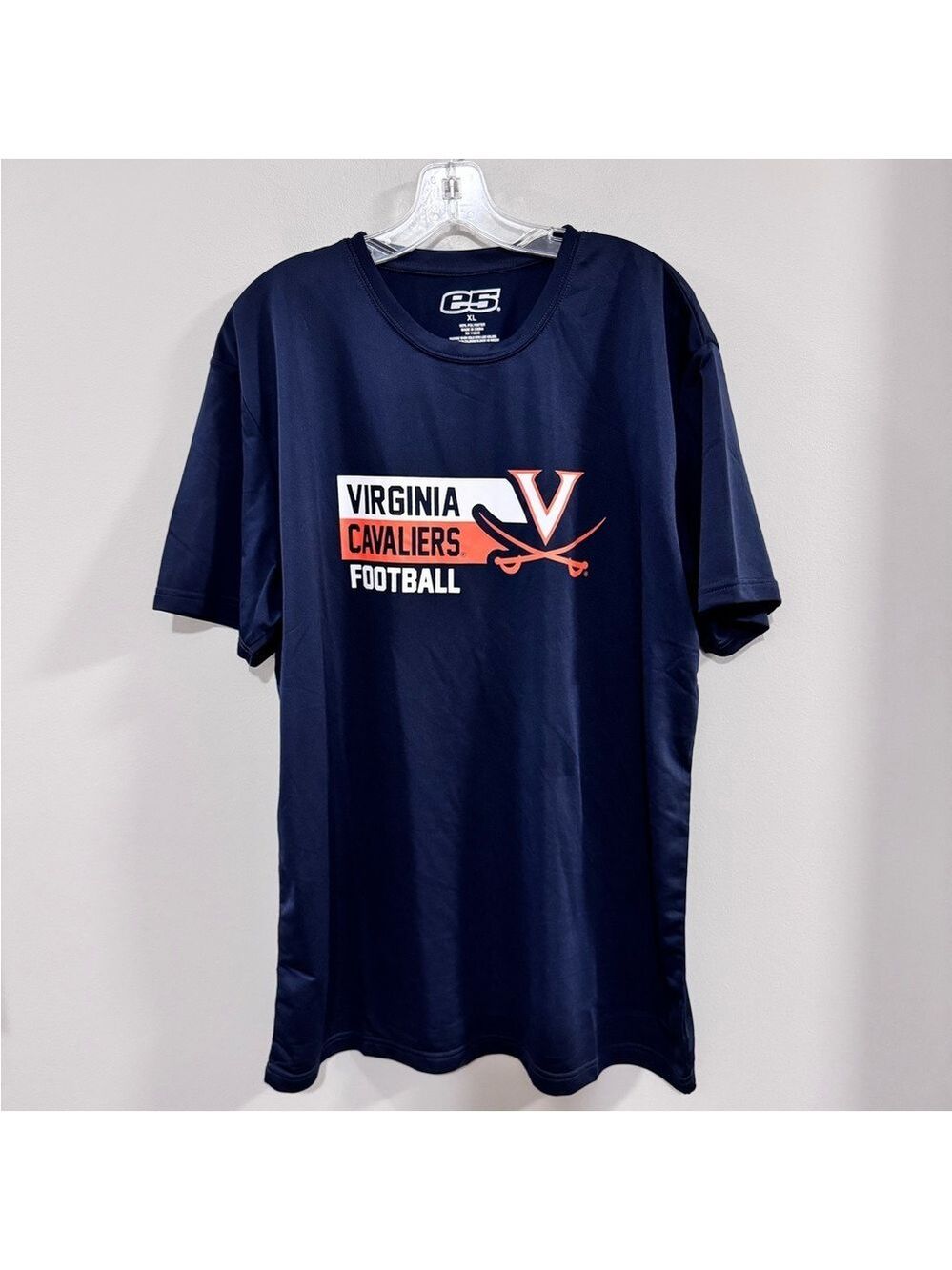 Men's  Virginia Cavaliers Football Navy Performance T-Shirt. Size XL
